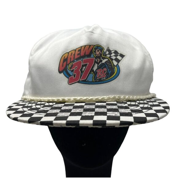 Jeremy Mayfield 37 Crew Vintage Retro Snapback Hat Cap NASCAR RC Cola Checkered - Picture 1 of 11